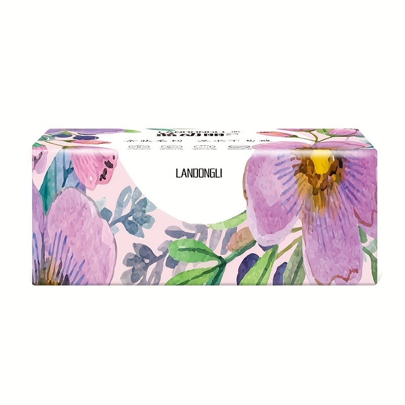TEMU 1pc 4-ply Facial Tissues - 310 Sheets Per Pack, Durable & Absorbent, Non-staining, For Face, Toilet & Tissue Use, Ideal For Home, Dorm, Office &