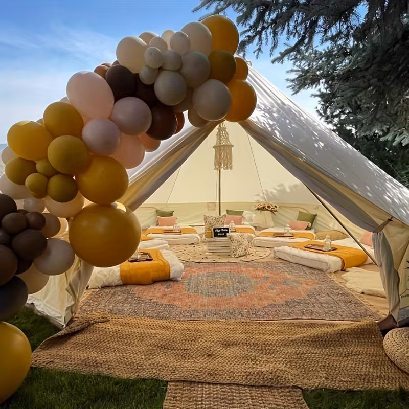 outdoor waterproof 19 6ft oxford bell tent tent with zipped in groundsheet for 8 10 Product details 7