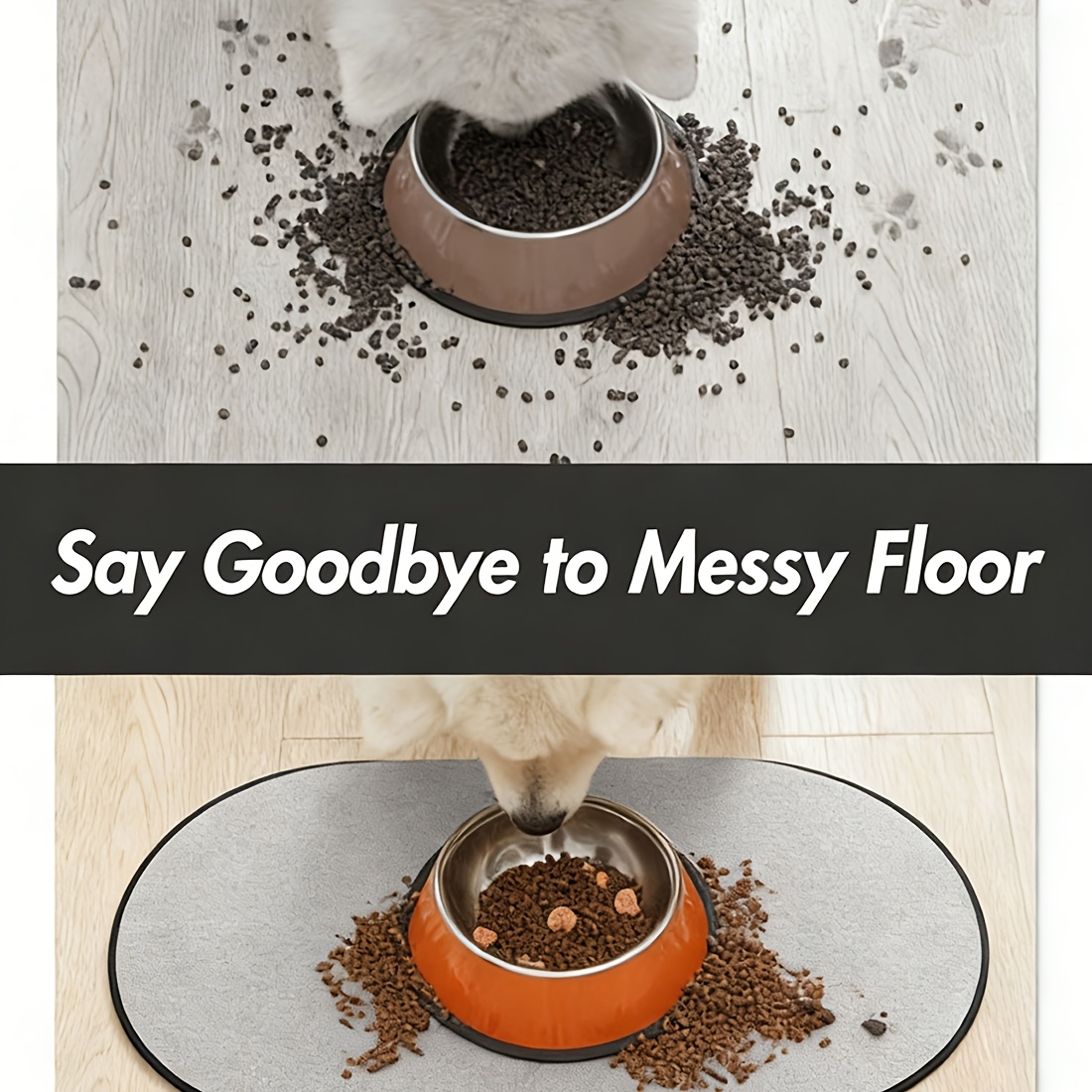 Customized Pet Feeding Mats with Paw Print Design