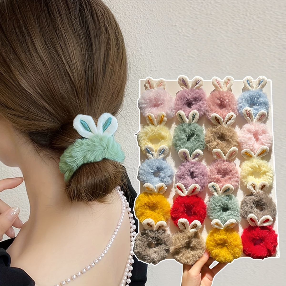 

20pcs Elegant Ear Hair Ties - , Ponytail Holders For Women And Girls