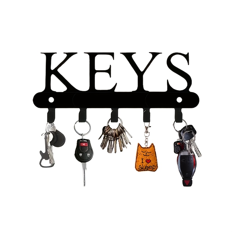 

1pc Lacquered Metal Key Holder Rack - Decorative Keychain Hanger For Coat, Hat, Towel, Umbrella, Raincoat - Wall Mounted Key Organizer For Home, Garage, Kitchen, Bathroom