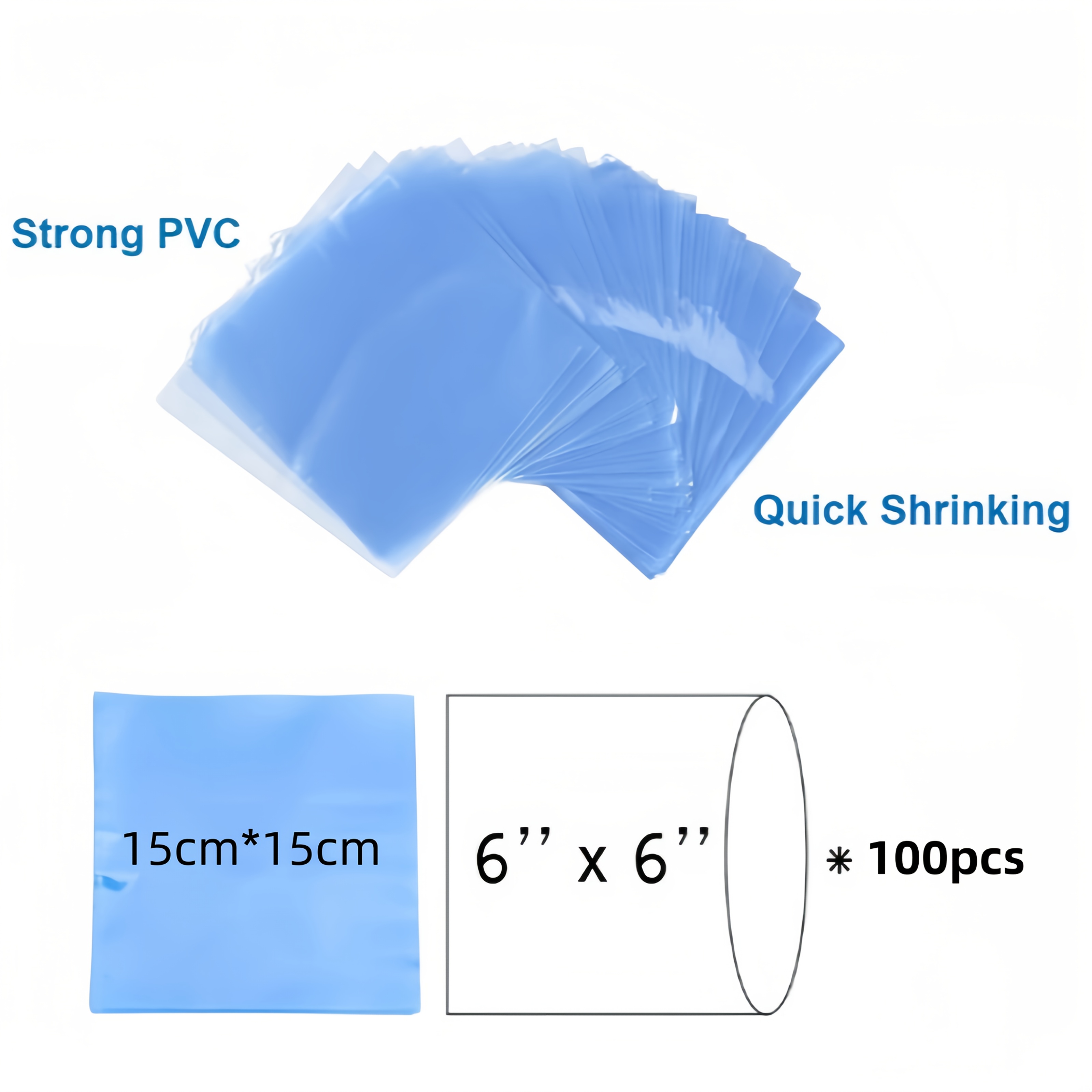 TEMU 100pcs Transparent Pvc Heat Shrink Bags - Clear Reusable Shrink Wrap For Gift Packaging, Bath Salts, Soap, Storage & Organization Supplies,