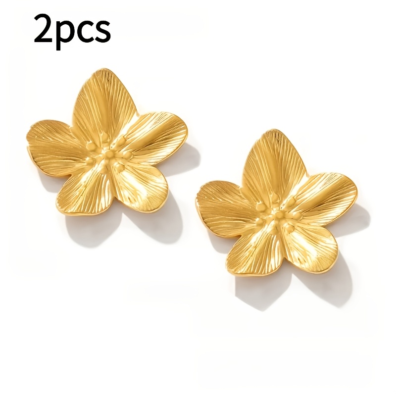TEMU Set /3 orecchini a perno placcati in oro 18K - Design | Orecchini e facili da indossare per donne, design raffinato per l'uso e come regalo,