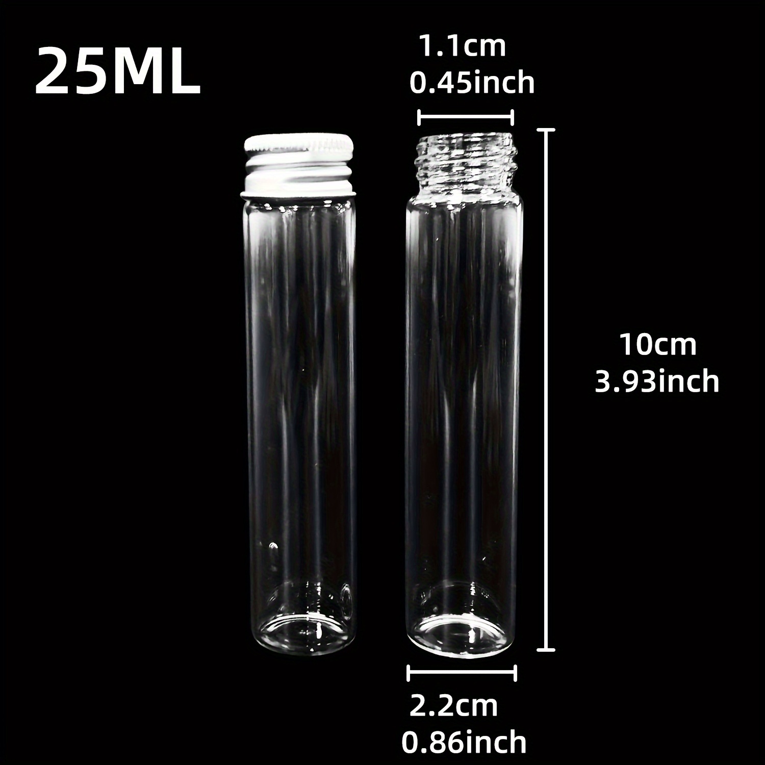 10個セット】5ml/10ml/18ml/ ガラスボトル アルミ蓋付き ミニガラス瓶
