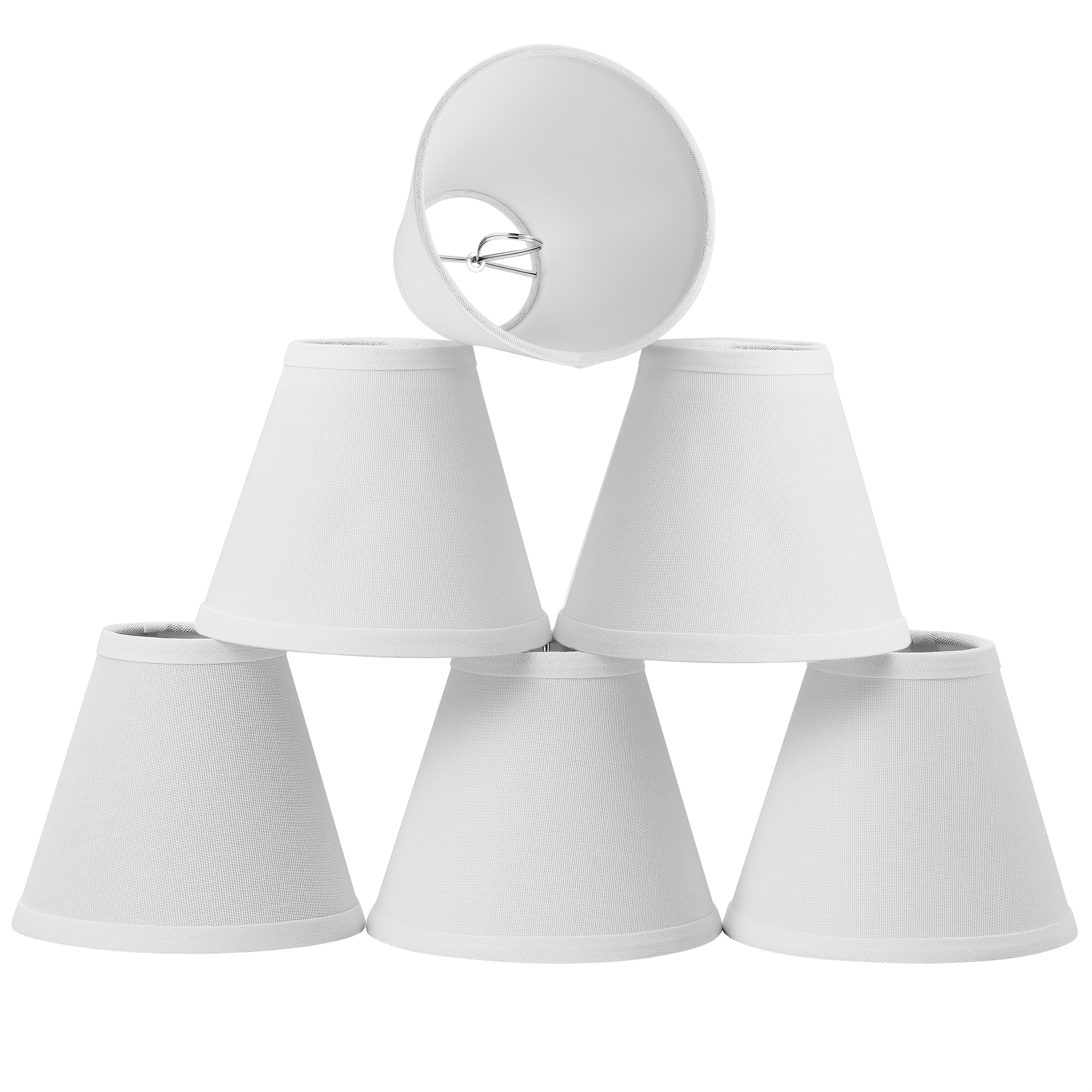 6 Pcs Chandelier Lamp Shades - Mini Cloth Shades For Crystal Clip-On Bulbs, Modern Home Lighting Decor