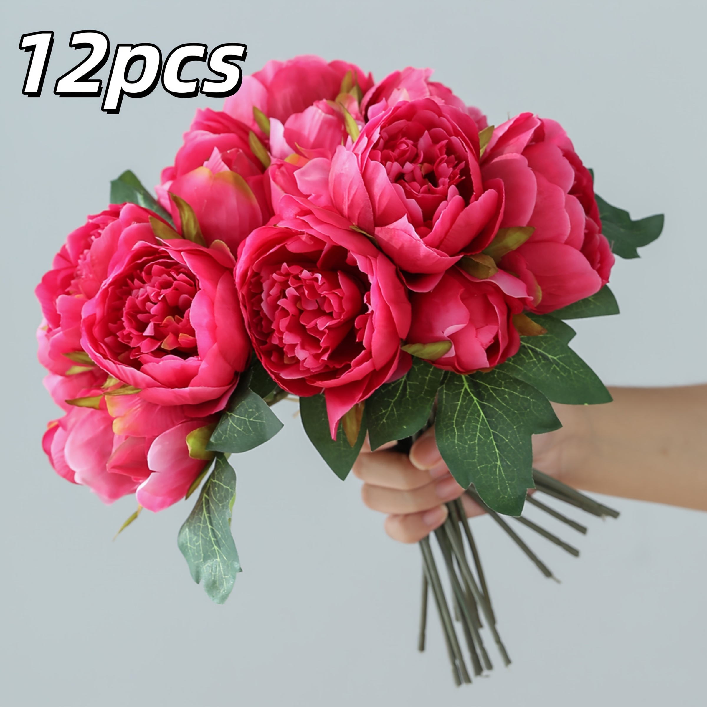 TEMU Lot de 12 bouquets de fleurs de artificielles, convient pour la décoration de centre de table dans un vase pour , , la décoration de mariage, de