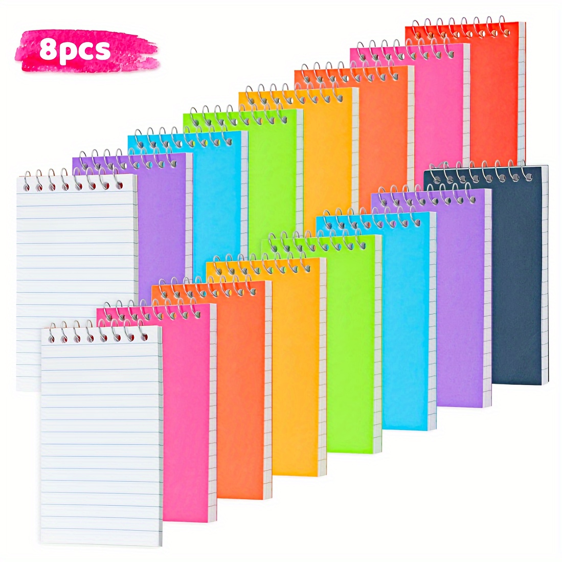 

8/16 3x5 Notebooks - Size Lined , -peel Ruled , 50 Sheets Each, Assorted For School And Use