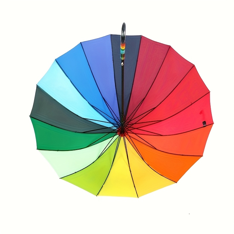 Rainbow 16 Rib Umbrella, Reinforced Windproof Sunshade