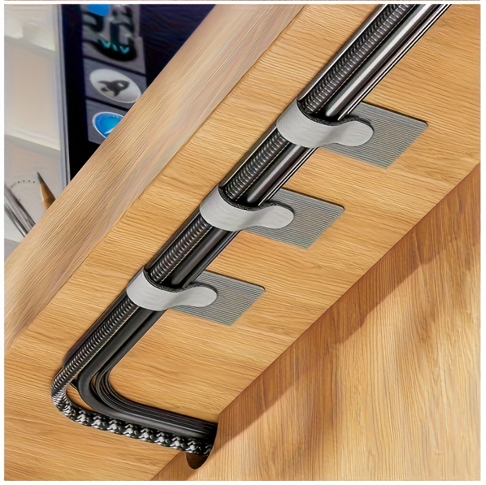 20/50/100pcs of Black And White Data Cable Organizers, Power Strip Cable Holders, Charging Line Fixers, And Self-Adhesive Ties for Cable Management