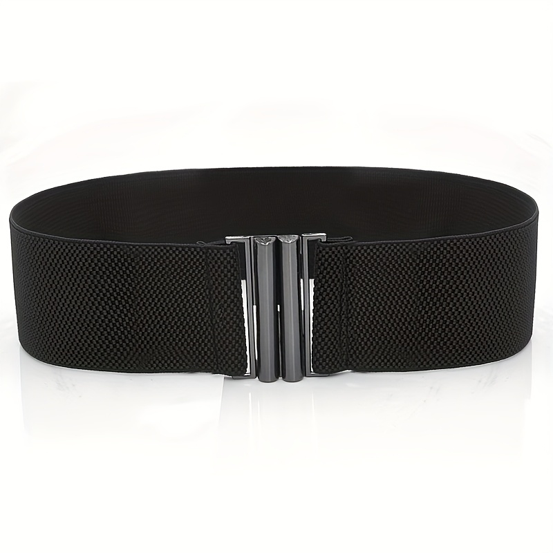 Image of 1pc Women's Black Elastic Waist Belt