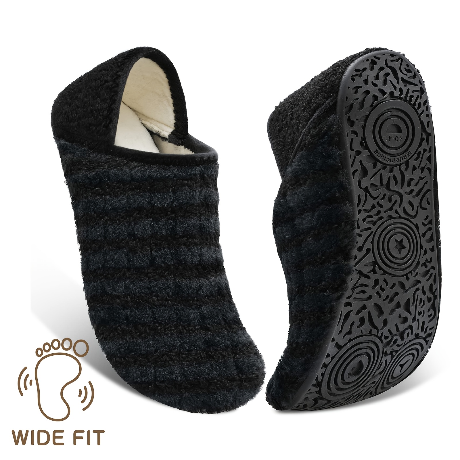 Image of Women And Men Style Rubber Sole Soft-lightweight Flat Shoes Non Slip House Gifts For Couple Slipper Designed For Wide Feet, Women Shoes