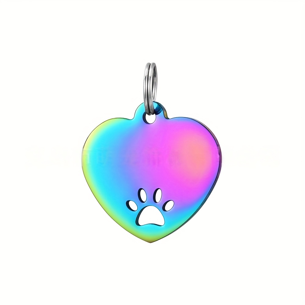 E-shop Personalisierbare herzförmige Haustier-Identifikationsanhänger für Hunde und Katzen mit hohlem Pfoten-Design