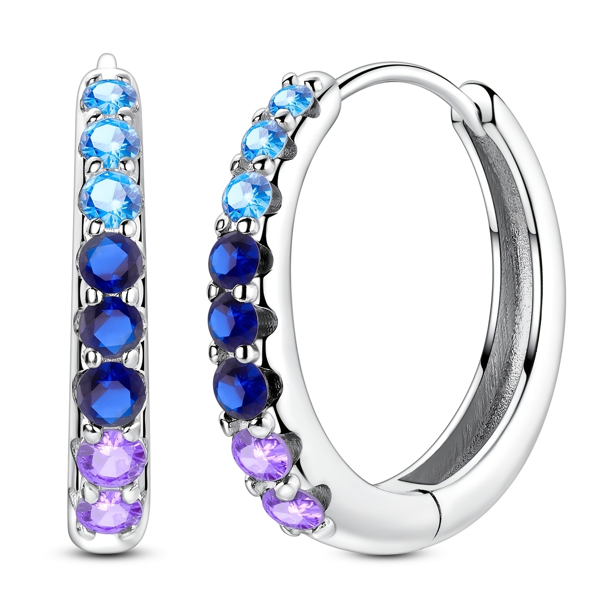 artikel foto medium ondersteekers met ingelegde cubic zirkonia, sterrenhemd thema party sieraden cadeau voor vrouwen - hemelsblauw  