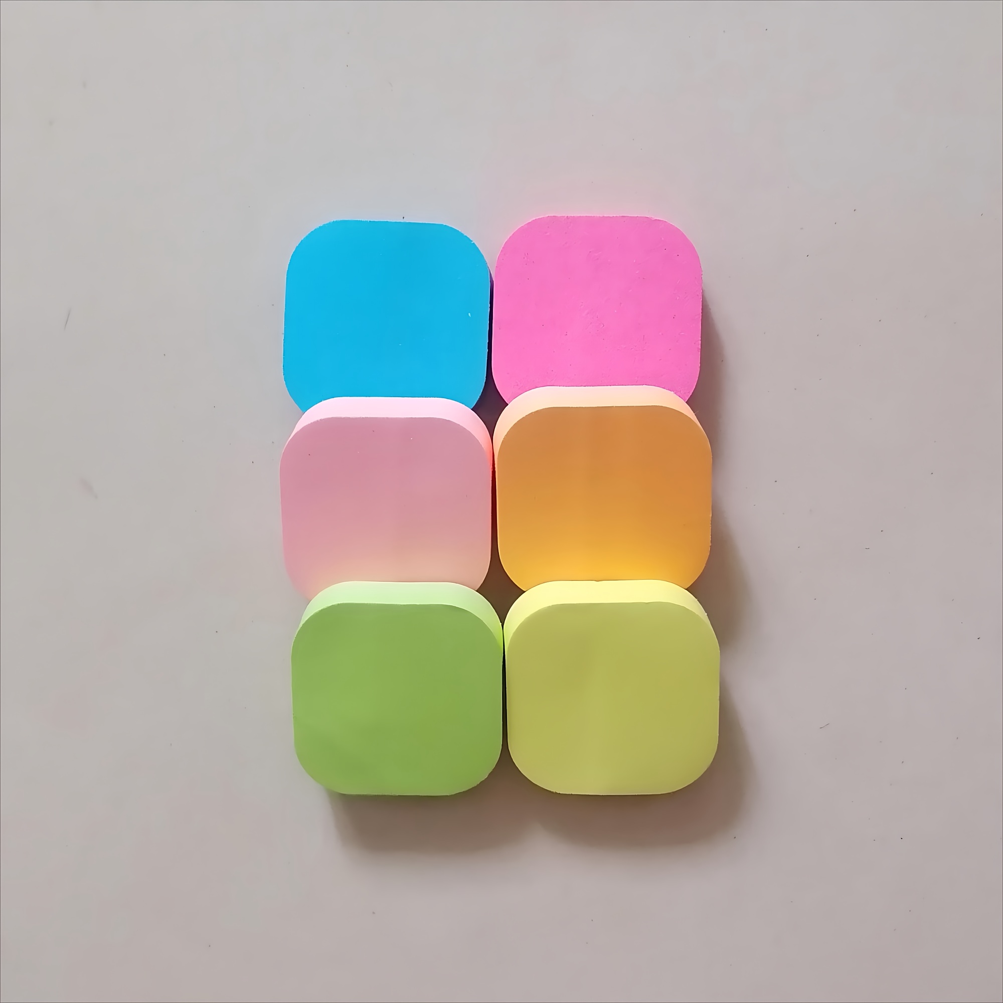 TEMU 600pcs Of Adorable Sticky Notes In 6 Colors, Featuring Rounded Corners And An Anti-curl Design, Index Card Labeling, Markers, Office And School