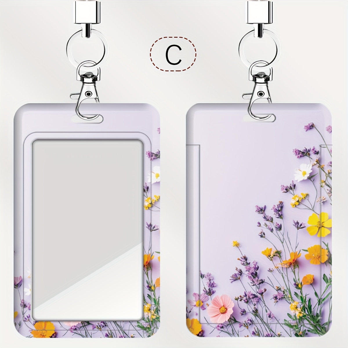 TEMU Porta Carte con Motivo in Viola e Cinturino da Polso per Medici, Infermieri e Studenti - Custodia per Badge Campus