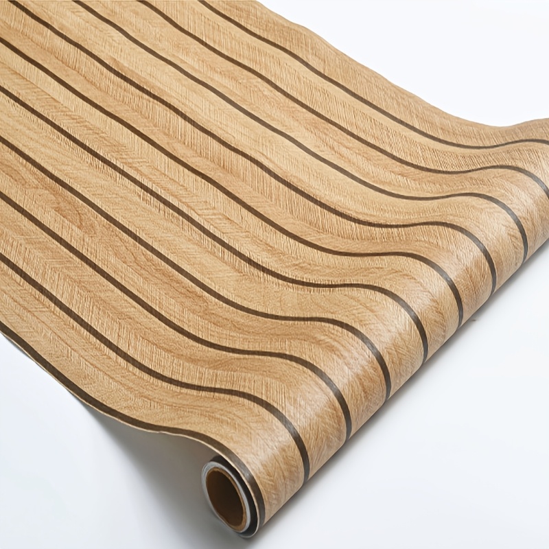 TEMU × 300 cm 1 rollo de pegatina de parche de PVC impermeable con veta de madera realista | Papel tapiz decorativo autoadhesivo de y pegar |