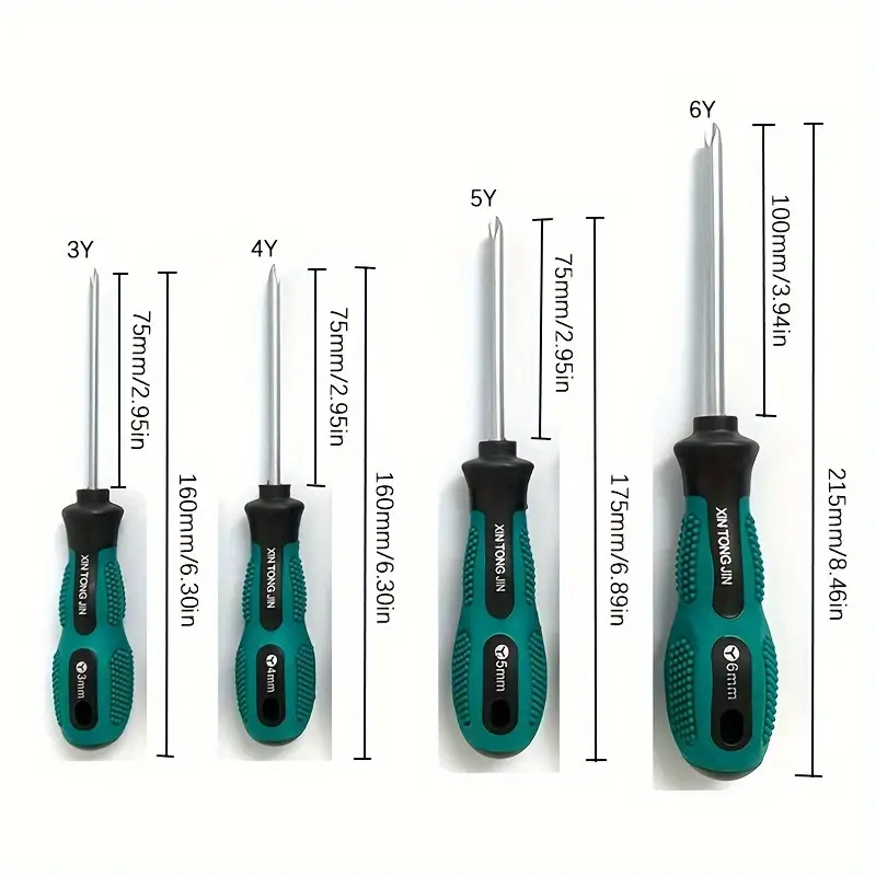 12pcs specialty screwdriver set u shaped y shaped tips for electronics appliances durable with textured grip handles in clear case Product details 3