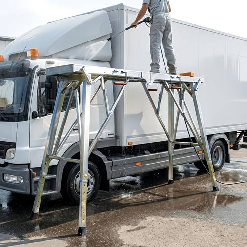 folding with anti slip widened platform versatile for adjustable support foldable in for with anti slip pads and safety latches ideal for rv maintenance