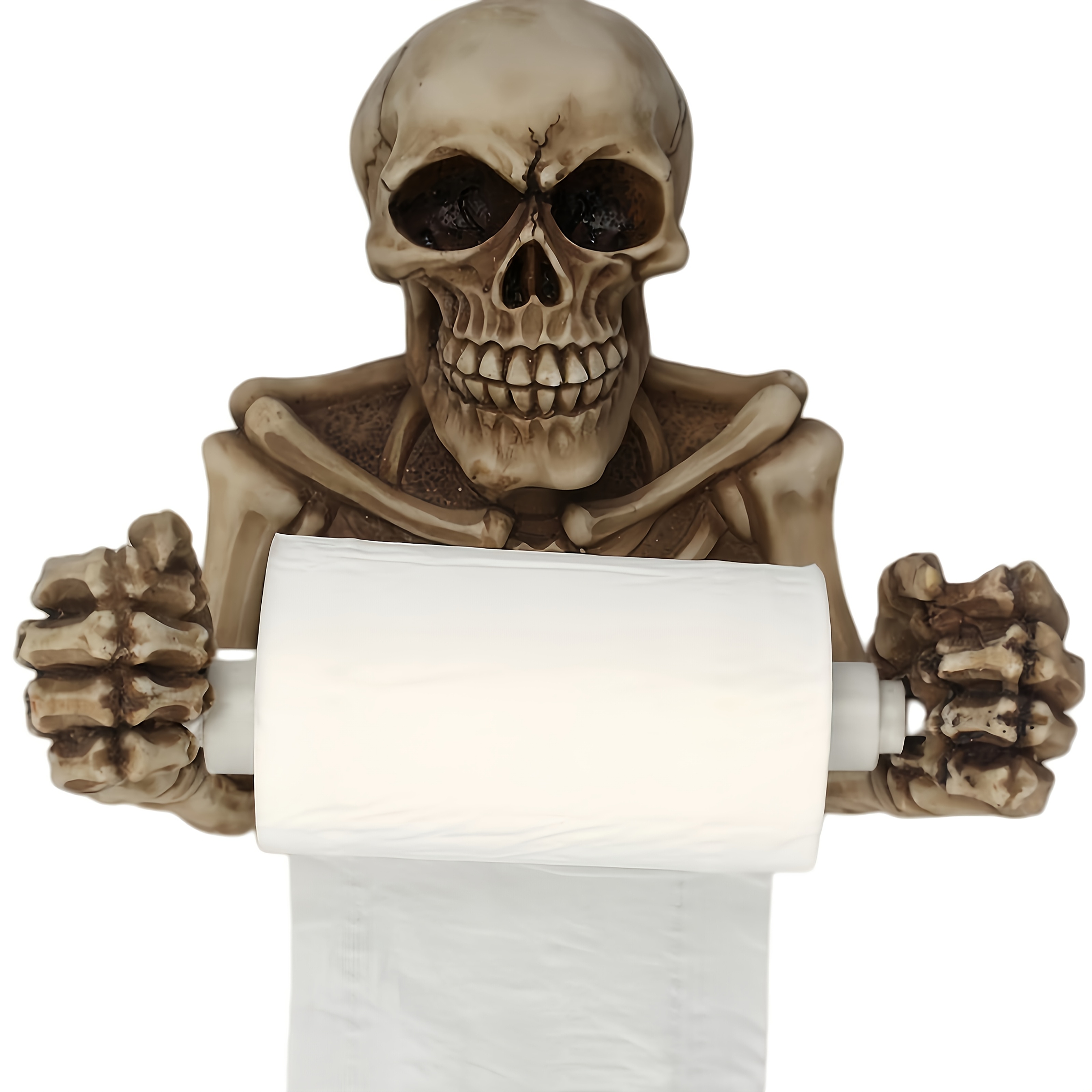 E-shop Wandmontierter Totenkopf Toilettenpapierhalter, Toilettenpapierhalter, Badezimmer Dekoration Wandmontierter Toilettenpapierhalter, mit