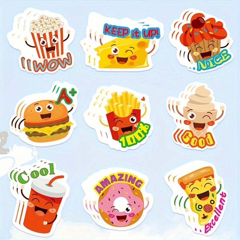 

90-piece Scratch & Sniff Scented Decals - 9 Distinct Patterns For Educational Rewards, Interactive Classroom Activities, Office Identification, And Personal Items Decoration (food Aromas)