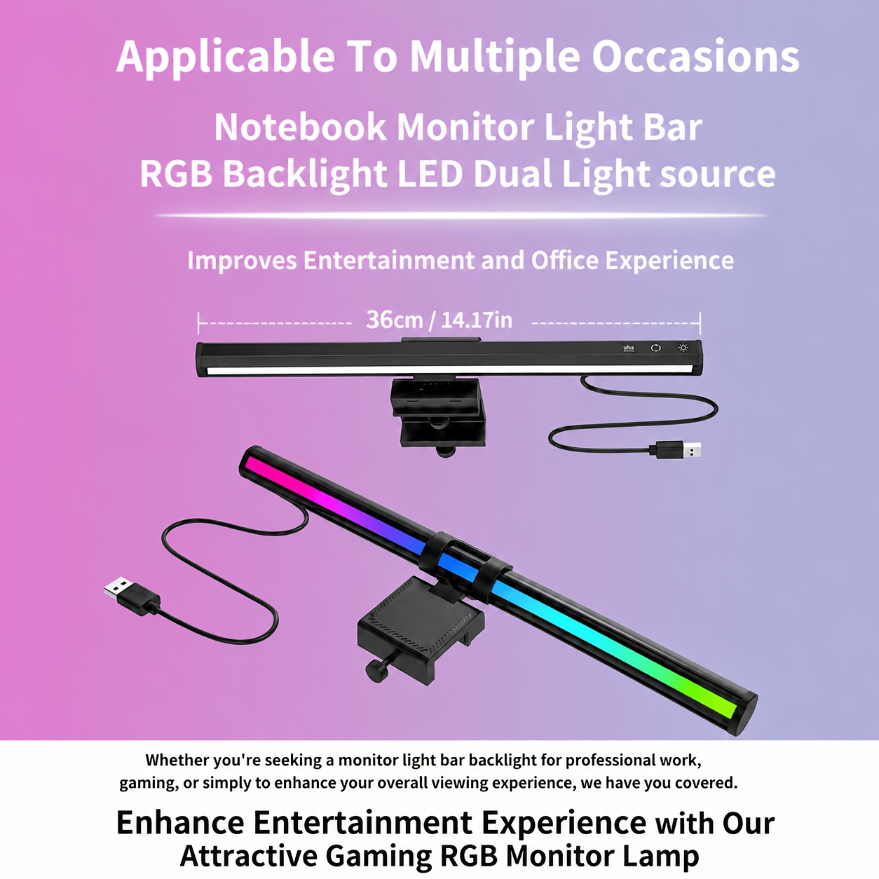 Monitor Light Bar with Touch Control for Dimmable Reading
