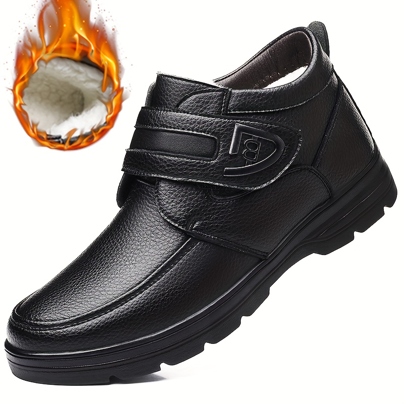 Men's Snow Boots, High-top, Warm, Cowhide, Vintage, Casual, Comfortable, Anti-slip, Wear-resistant Shoes