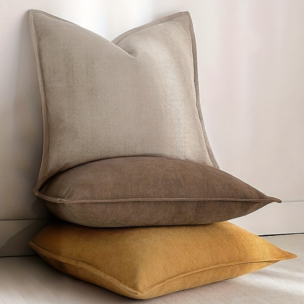 3pcs Set, Herb-patterned Western Modern Double-sided Design Chenille Throw Pillow Covers, No Pillow Core, Soft, Comfortable and Natural Bohemian-style Farmhouse Neutral Sofa Cushion Cover, Outdoor Modern Sofa Bed Cover, Living Room Home Decoration