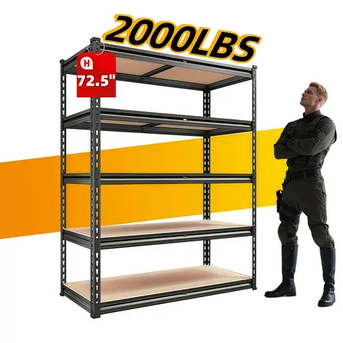 2000lbs capacity heavy duty adjustable 5 tier metal shelving unit freestanding garage shelves for basement 72 5 h x 35 55 w x 16 warehouse storage spacesaving design powdercoated storage rack utility shelves