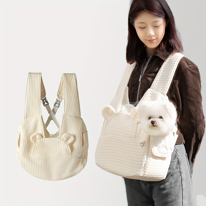 

Sac à dos pour chiens et chats - Sac en polyester à épaules avec fermeture à bouton - Sac de voyage portable ajustable pour de compagnie jusqu'à 6 kg - de protection de colonne vertébrale ergonomique