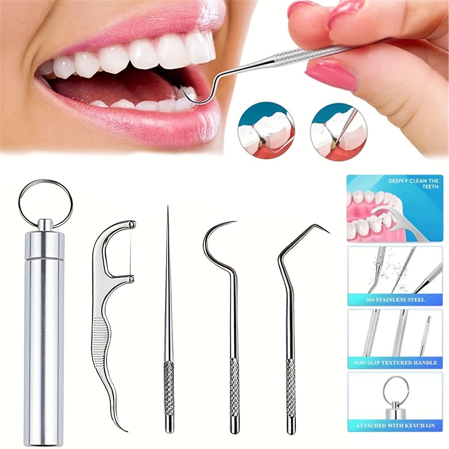 7pcs Set Scovolini Denti Set Scovolini Denti In Acciaio - Temu Italy