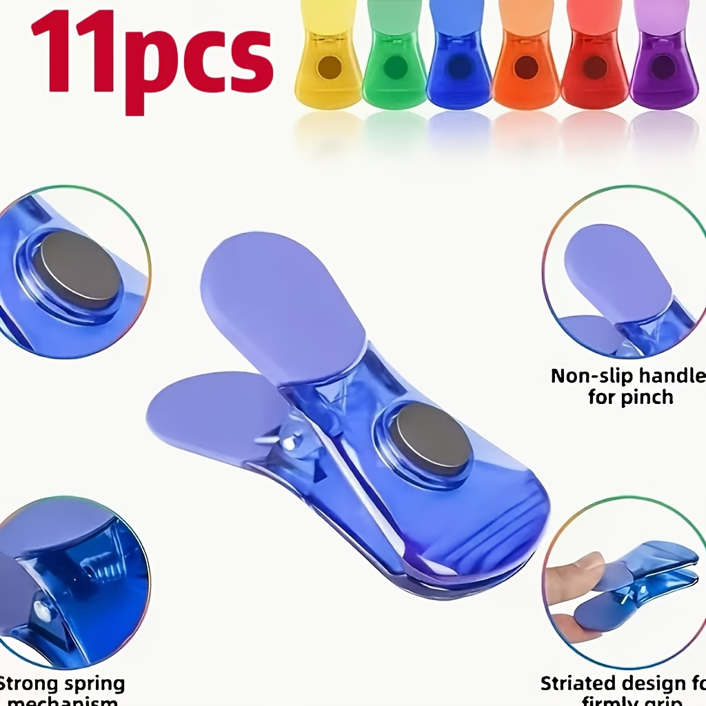 11 Food And Snack Bag Sealing Clips, Colored Refrigerator Clips, Suitable For Home Kitchen Storage, Sealing Clips, Mini House Set - Refrigerator Sealing Clips. Kitchen Storage, , Moisture Resistant