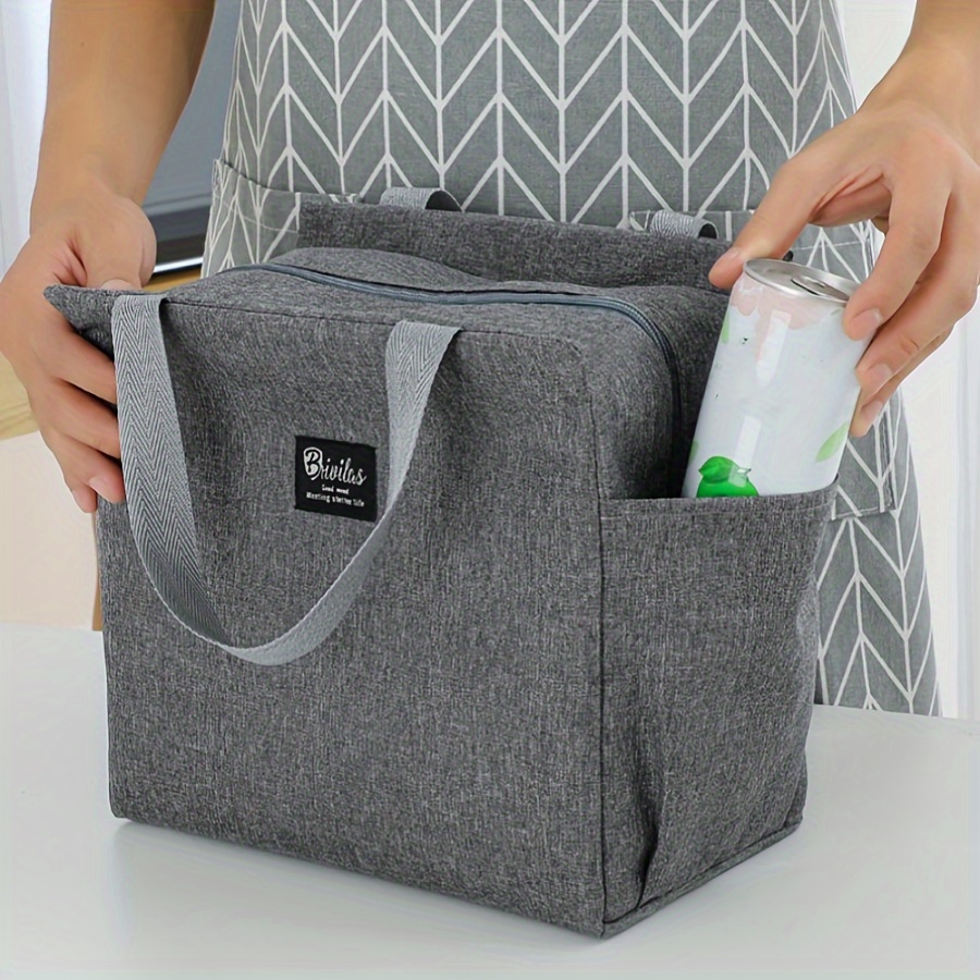 

Stylish Insulated Lunch Bag - Thick, Portable Bento Box Carrier For Travel & Daily Use, Unisex Design, Polyester Plastic Bag Holder Lunch Bag Insulated