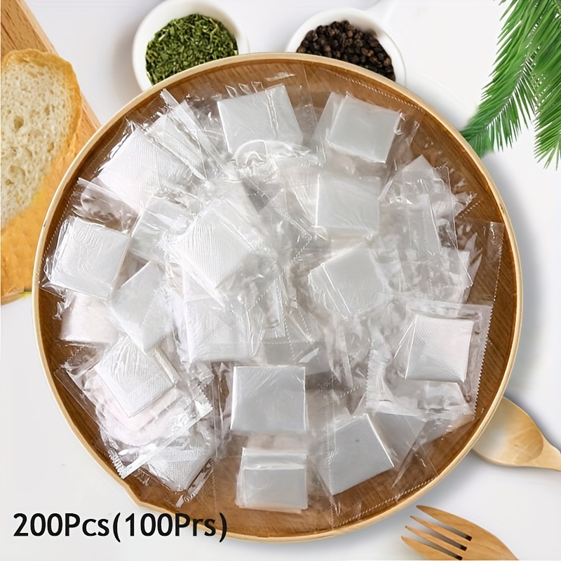 TEMU 100개 (50개) 일회용 플라스틱 서비스 장갑 투명 대부분의 사람에게 맞는 사이즈 주방 식당 헤어 컬러링 가정 청소 개별 포장