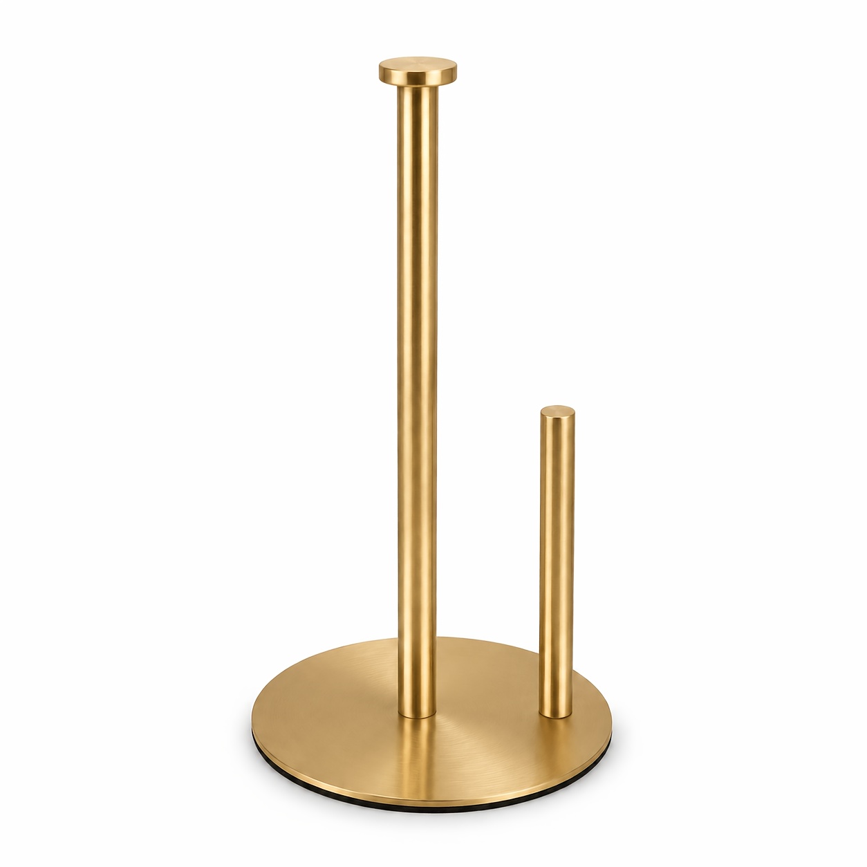 TEMU Standing Paper Towel Holder With Anti-slip Weighted Base, Stainless Steel Freestanding Tissue Dispenser For Kitchen, Black, Silvery, Golden