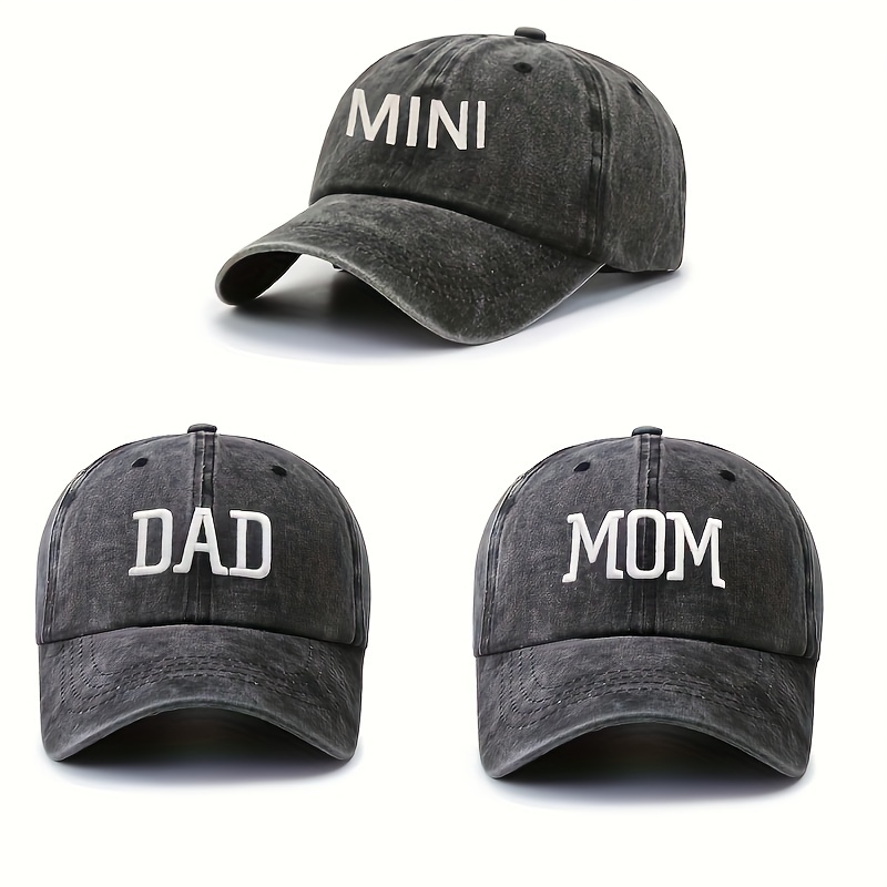 

3pcs Embroidered - Mom, Dad & | Distressed Trucker For &