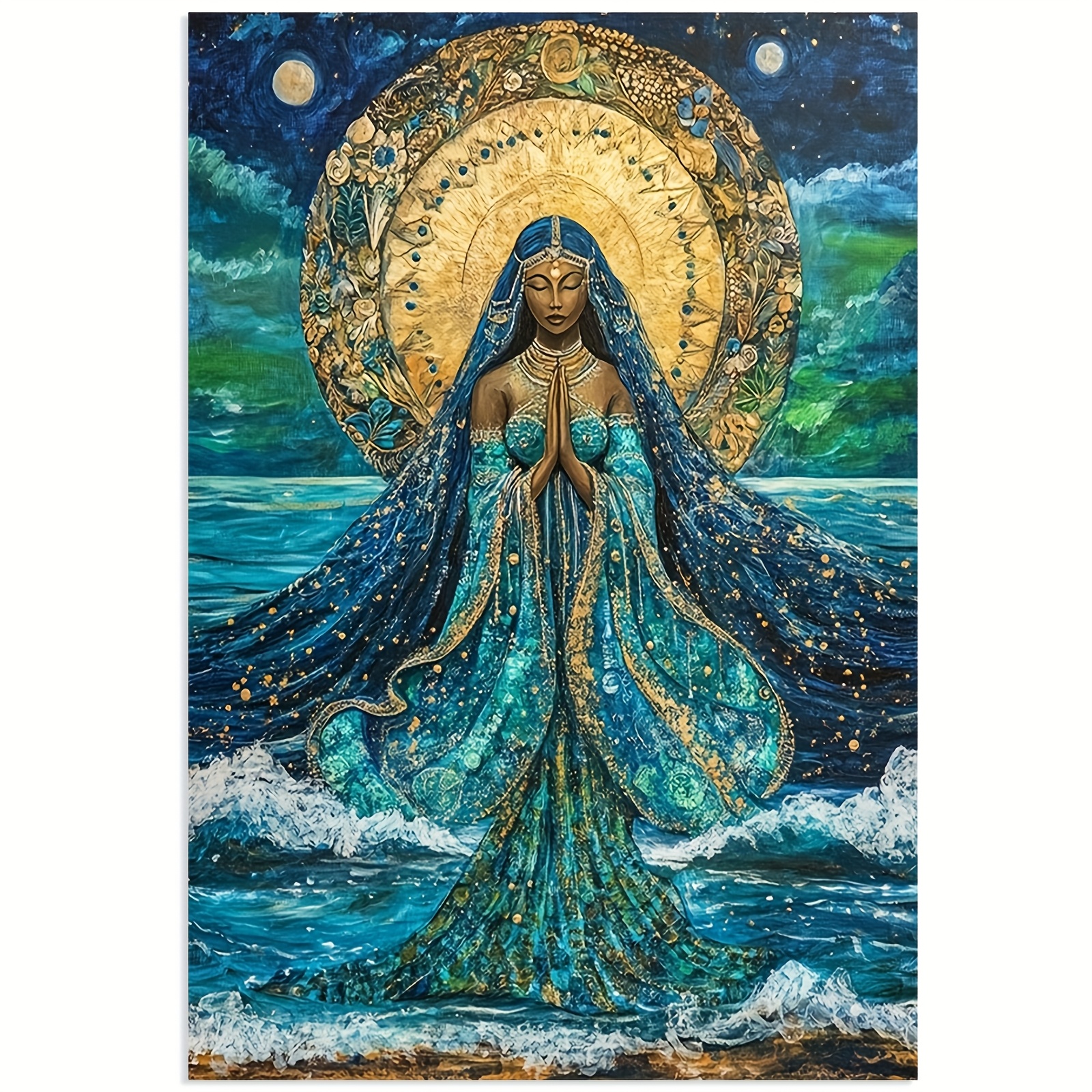 TEMU Yemaya da Parete su Tela - Vivace e , Decorazione Spirituale per Casa o Ufficio, Dettagliata Senza Cornice, | Tela Senza Cornice | , Decorazione