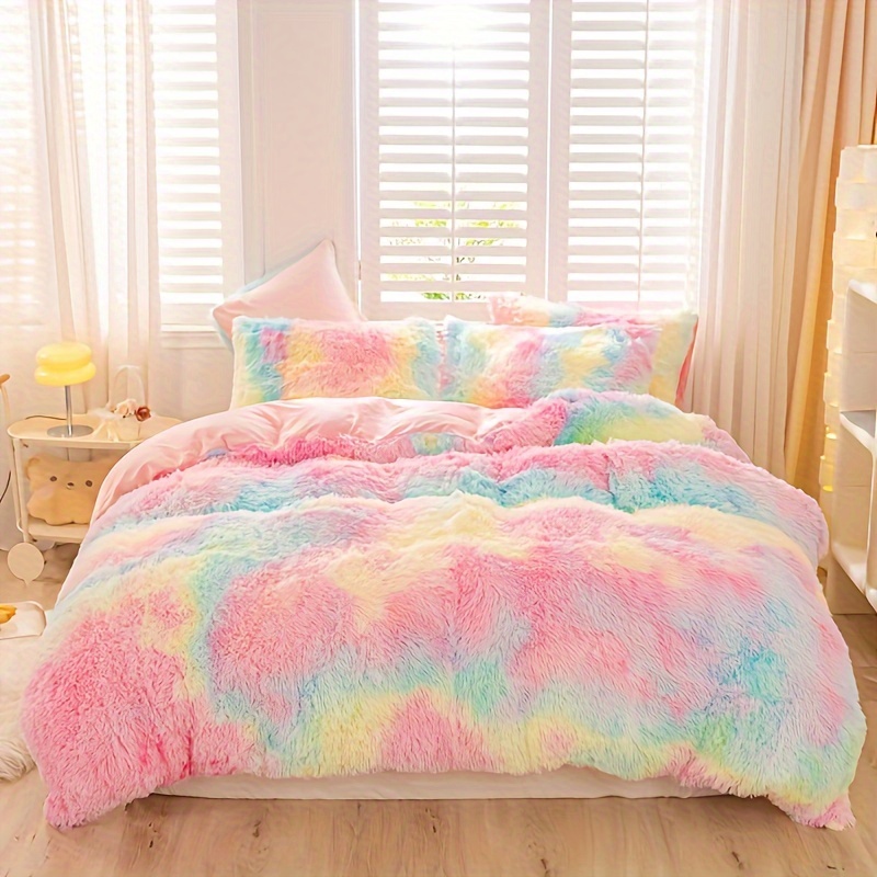 3pcs, Tie-dye Cover Set - Soft, Cozy Polyester Bedding With Zip Closure For , Includes 1 Quilt Cover And 2 Pillowcases, No Insert