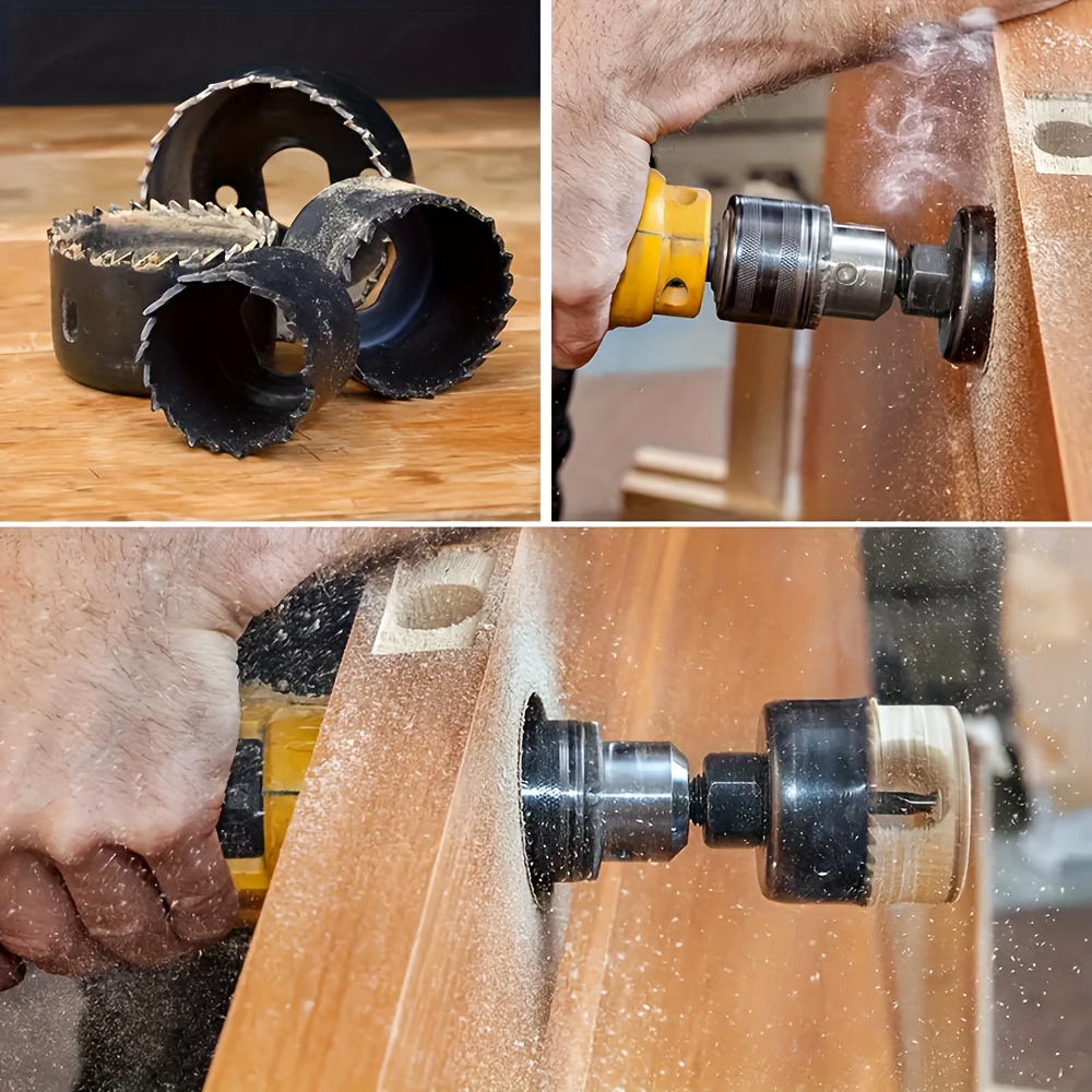 Juego de 11 piezas de taladro de agujero de acero al carbono, juego de brocas para carpintería, tamaños múltiples, adecuado para madera y metal, incluye estuche de herramientas duradero.