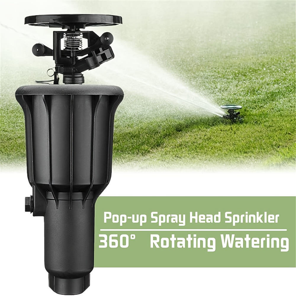 High-pressure Rust-resistant Pop-up 360° Rotating Sprinkler - 3/4 & 1/2 Inch Dual-size Durable Plastic Lawn & Garden Watering System, Efficient Water Saver For Homeowners