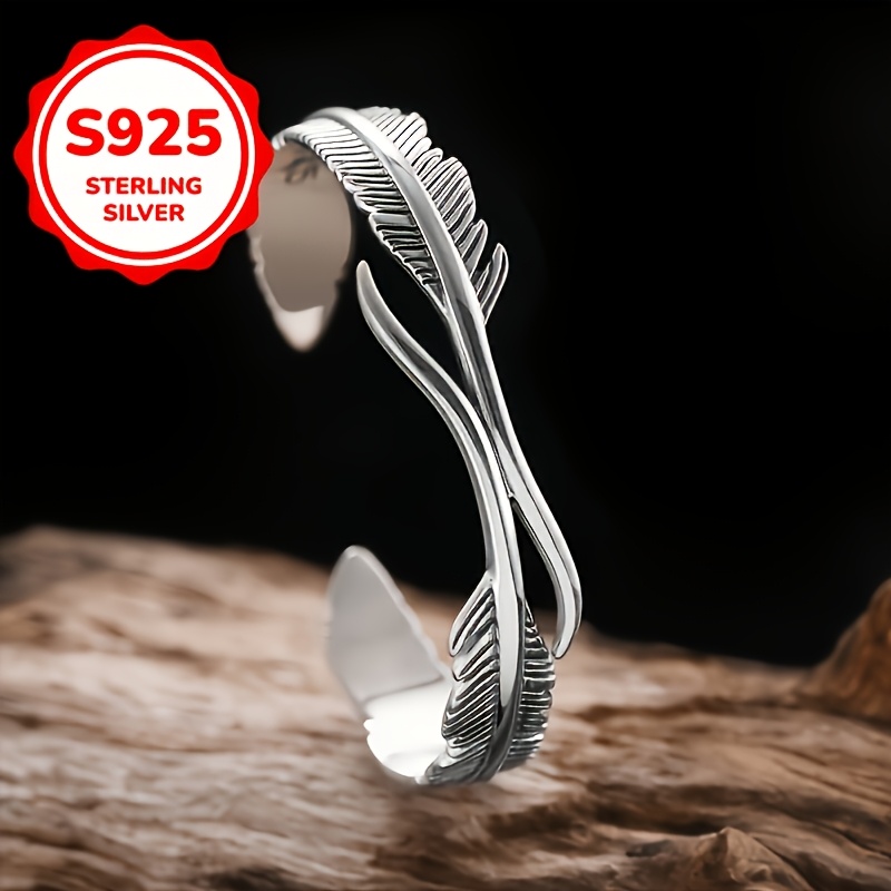 TEMU A 925 -shaped Open Bracelet, With A Simple And Retro Style. An Ideal Daily Casual Accessory And A Gift For Valentine's Day And .