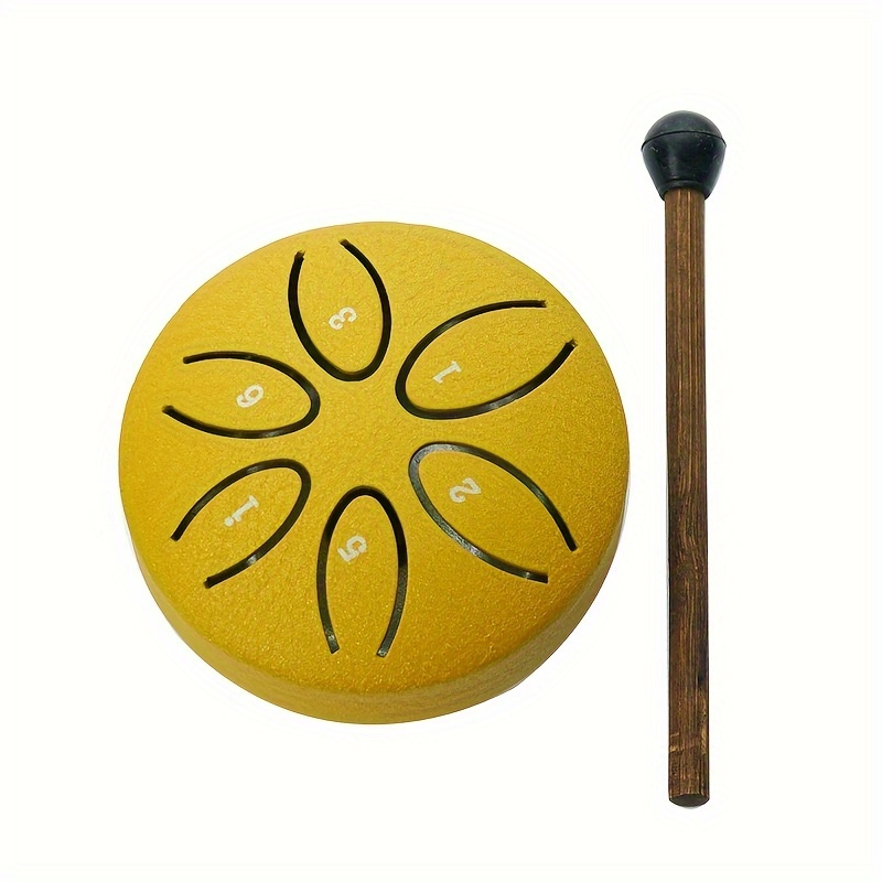 

3-inch 6-note Portable , Steel Sound Percussion Instrument For Beginners – Mini Hand Pan Drum With Wooden Stick, Ideal Gift For Adults, Educational Fun, Meditation, And Entertainment