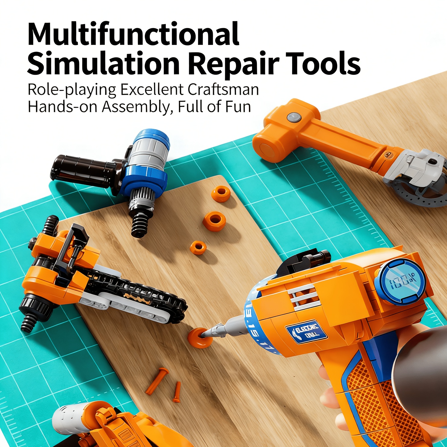 Creative Tool-themed Building Block Models, Educational Gift