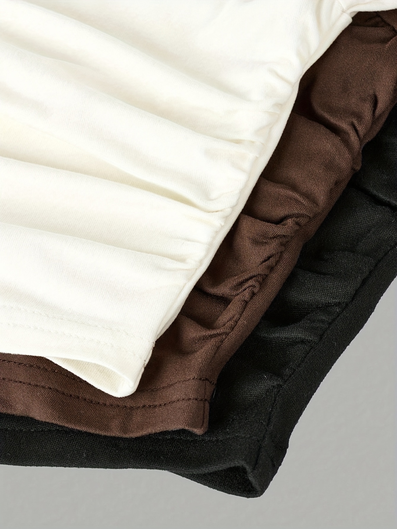 3pcs girls long sleeve   with puff sleeves   fit side pleated hem stretchy round neck blouses for fall casual formal outfits parties travel Product details 6