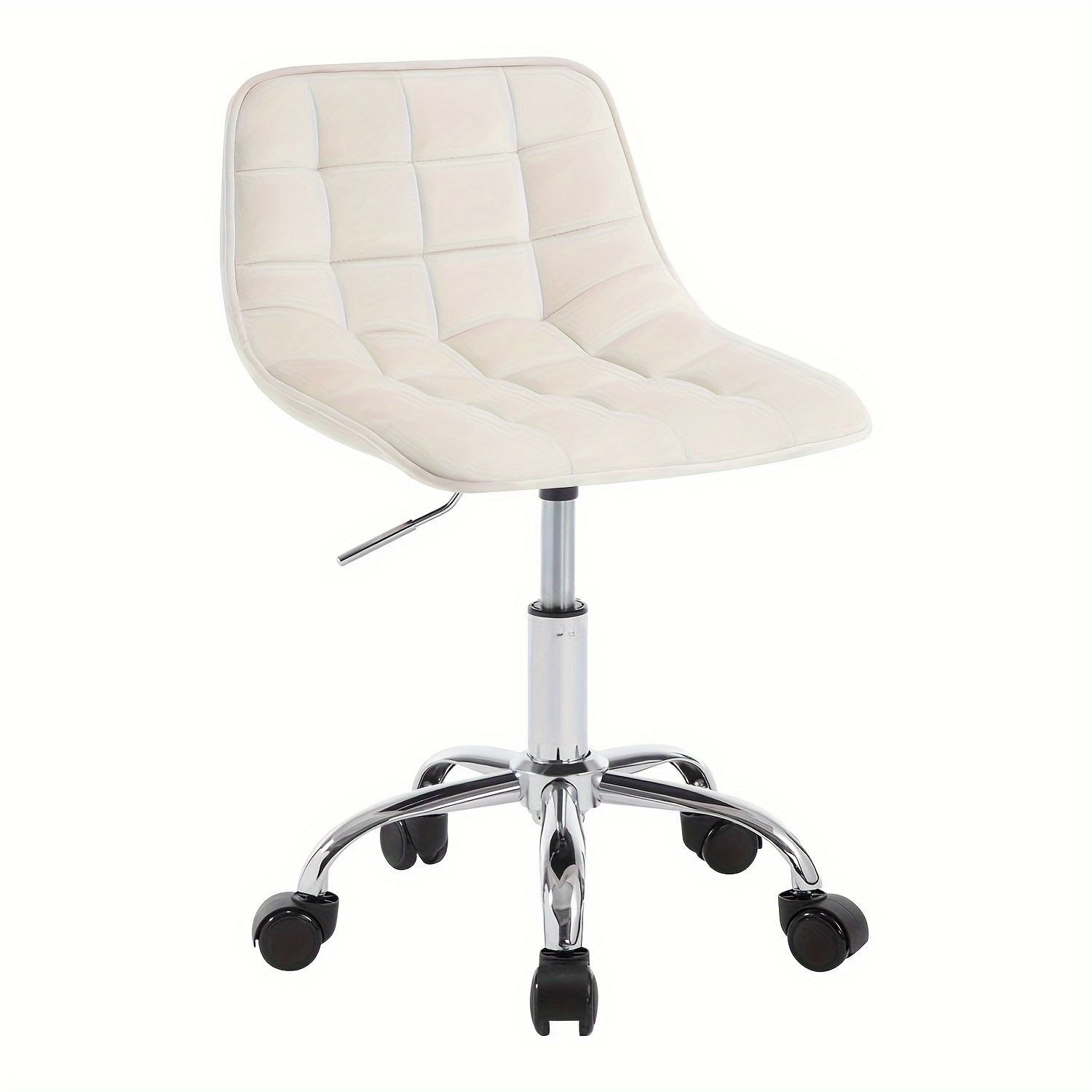 1pc Wheeled Office Chairs, Chairs, Make-up Chairs, Velvet Swivel Chairs, Height-adjustable Beauty Chairs, Low Bar Stools, Office Stools