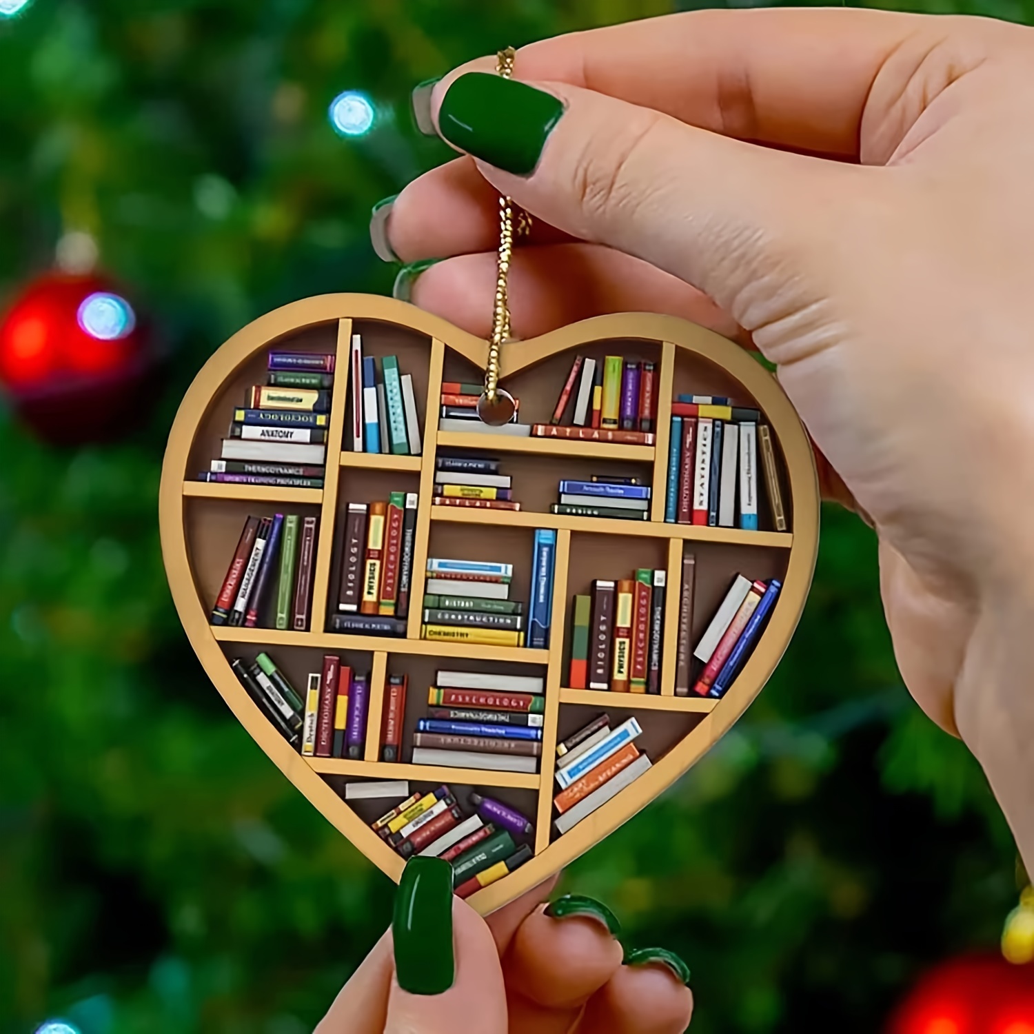 

Book Heart-shaped Acrylic Decor - Car & Home, Library Gift