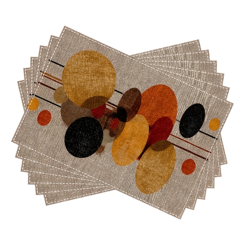 TEMU Ensemble de décoration de table à orange et marron, style moderne, 4/6/8 pièces, idéal pour les fêtes, à manger et