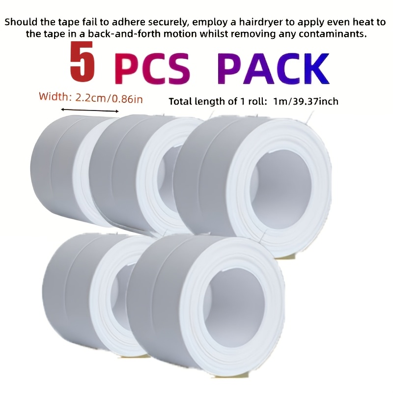 5 roll self   pvc caulking strip sealing tape suitable for shower rooms kitchens bathrooms and corner decoration
