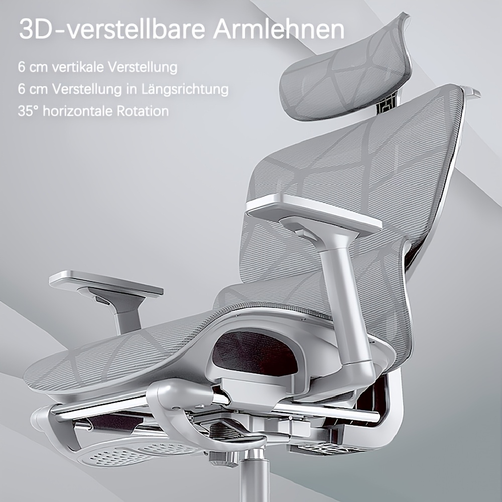 TEMU Office Chair With Reclining Function And Armrests, Gaming Chair With Casters, Height-adjustable Desk Chair, Ergonomic Office Chair, Armrests,