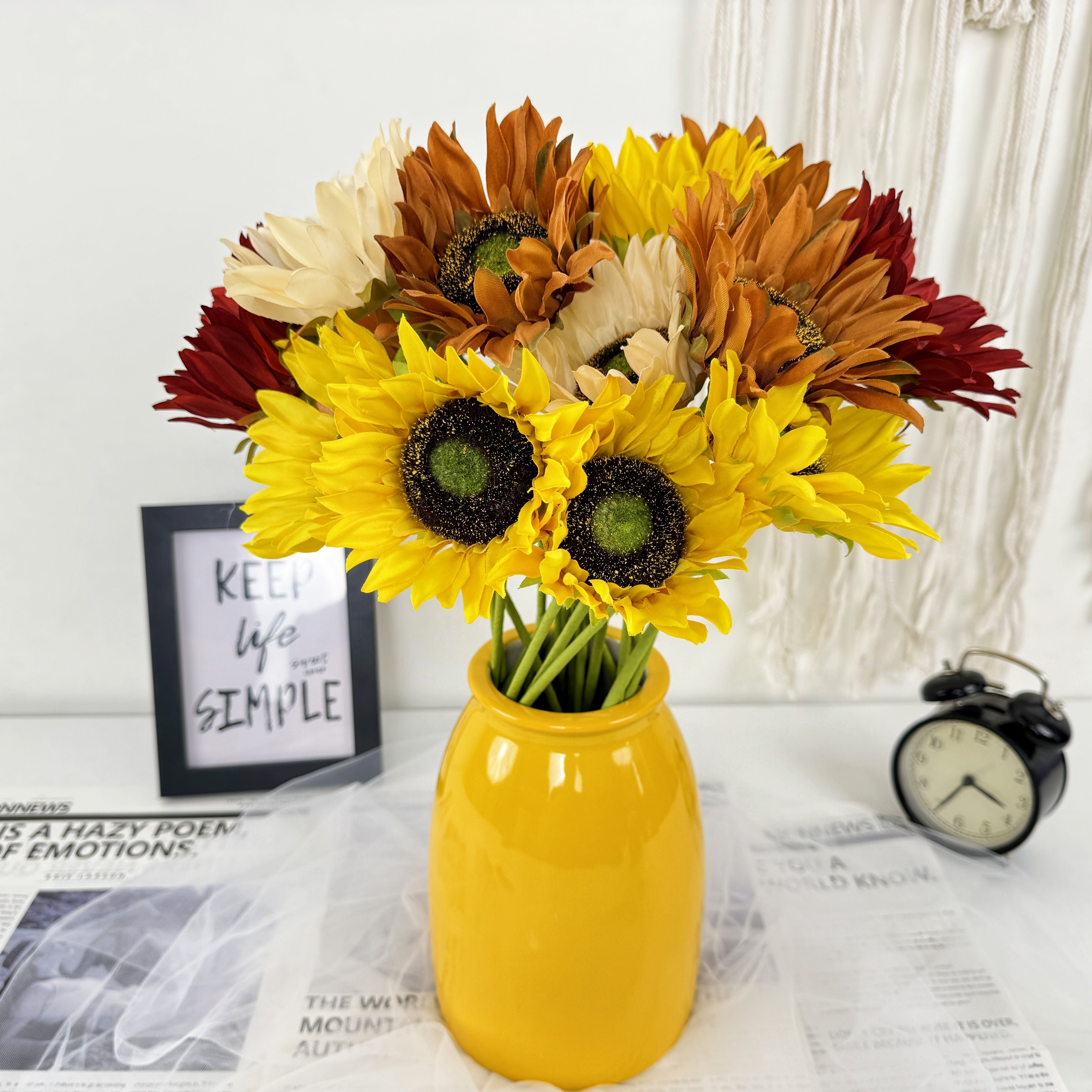 

3-piece Silk Sunflowers With Long Stems, 25.59" - Perfect For Indoor & Outdoor Decor, Weddings, Birthdays, And Summer Celebrations