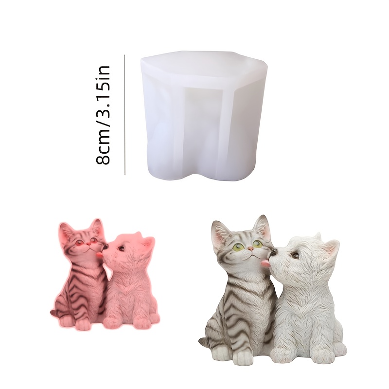 Image of Handmade Silicone Cat And Dog Candle Mold - Adorable 3d Standing Animal Design For Diy Candle Making, Home Decor, Home Decoration| Animal Design| Silicone Mold, Cat Lover Gifts